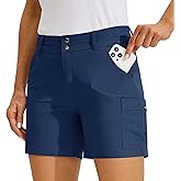 Willit Women's Golf Cargo Shorts Quick Dry Hiking Athletic Casual Summer Shorts with Pockets 5"
