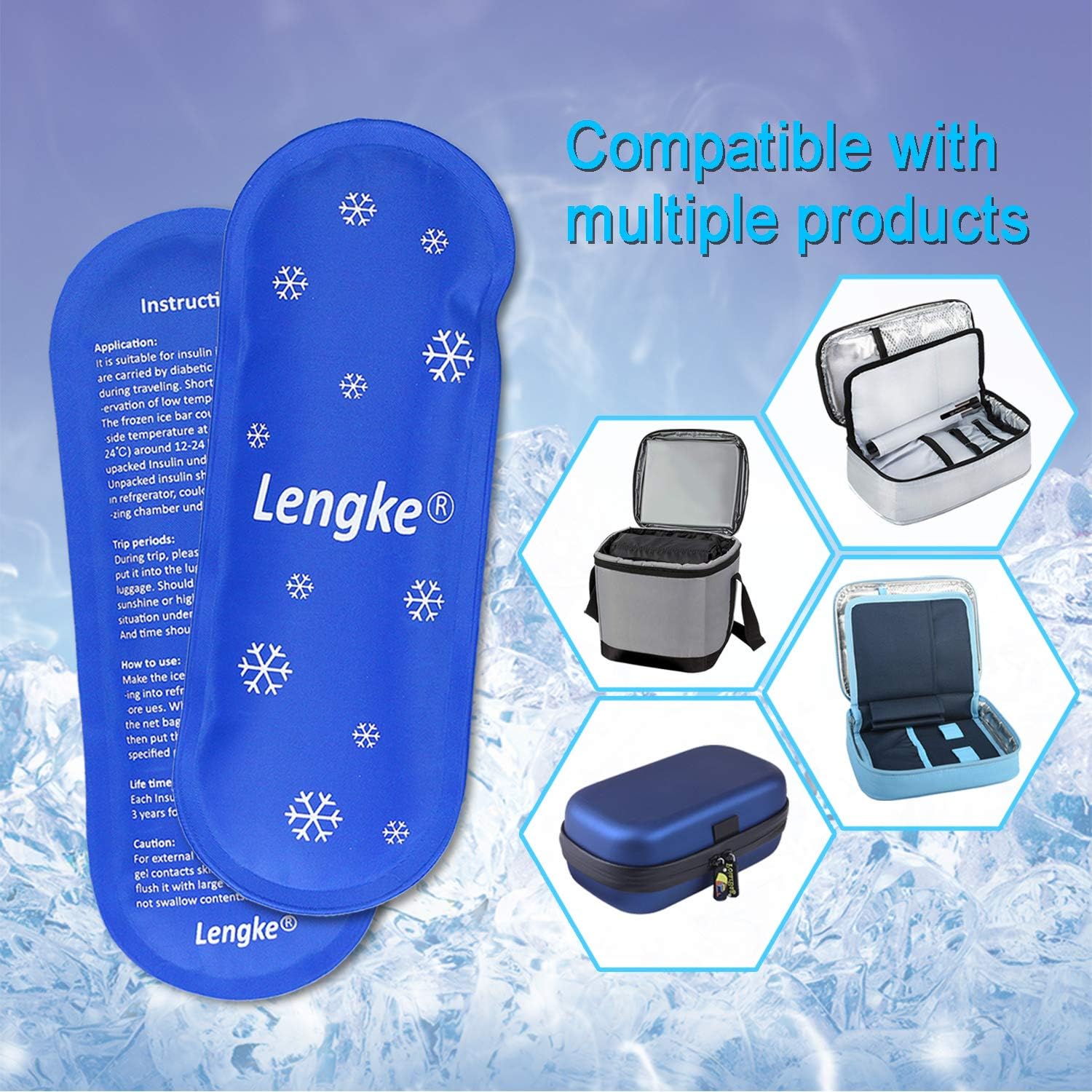 YOUSHARES Ice Packs for Insulin Travel Case - Reusable Cooler Ice Packs Suitable for Diabetic Insulin Cooler Pen Carry Case（4 Packs）: Health & Personal Care