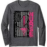 Patriotic Nurse Gift Flag Graduating School RN Nurse Long Sleeve T-Shirt