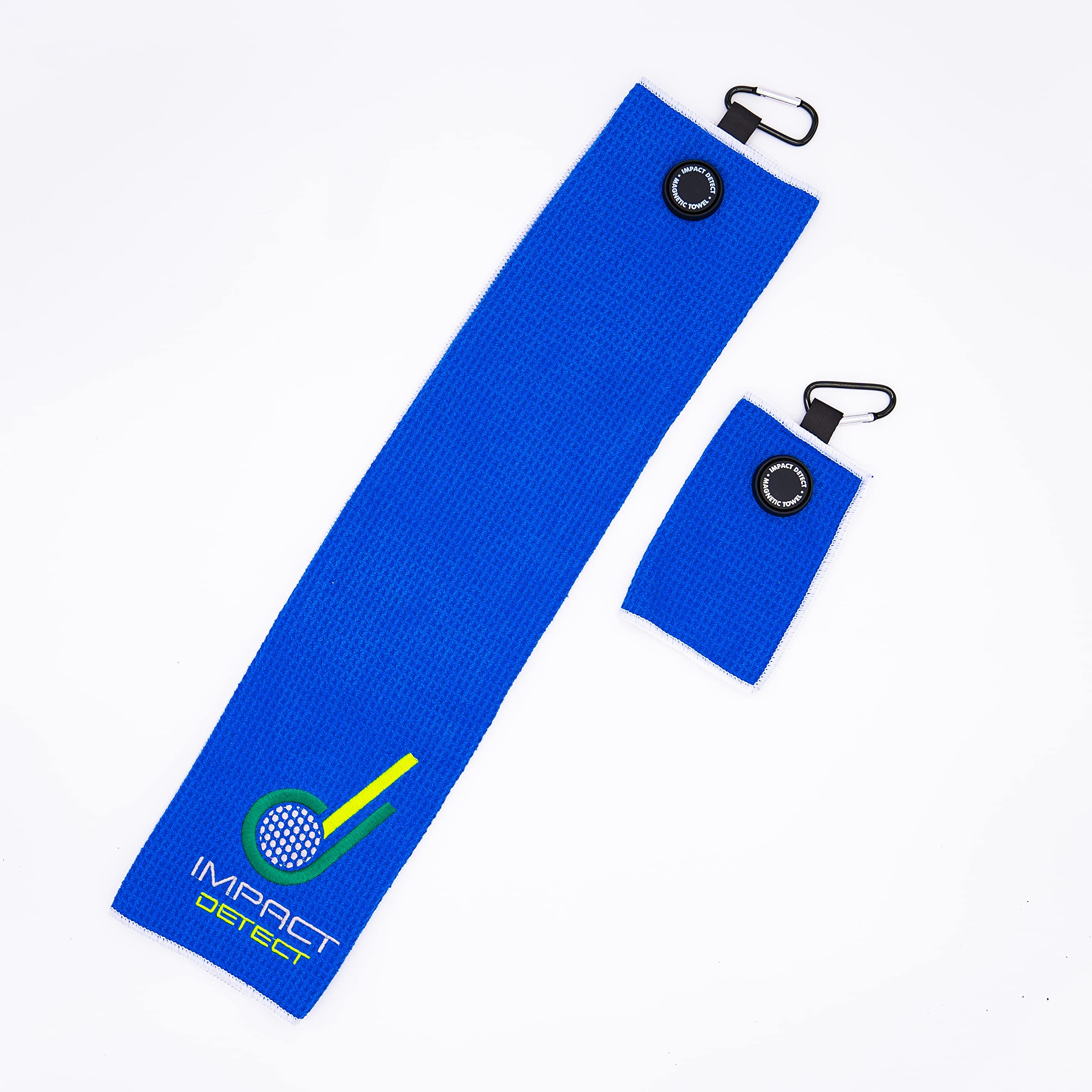 IMPACT DETECT Dual Magnetic Golf Towel | Premium Microfiber Waffle Golf Towel With Quick detach Ball Towel | (Blue)