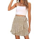 Naggoo Women's Summer Wrap Floral High Waist Ruffle Short Mini Skirts