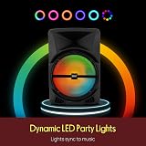 Pyle Bluetooth PA System 800W Peak Portable Party Speaker with Battery view 4