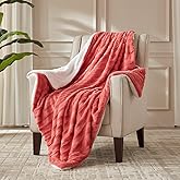 SNUGSUN Heated Throw Blanket Faux Fur & Sherpa, Safe Electric Blanket ETL & FCC Certified, Soft Warm 6 Heating Levels & 4 Hours Auto-Off, Machine Washable, 50"x60" Pinky