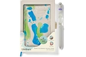 Lifelines Sensory Journal & Pen Diffuser Set, Shake It Up (Ocean) - Fidget Ruled Notebook Journal with Interactive Tactile Cover & Embossed Patterns - 160 Page, Soft Cover Book Writing Journal