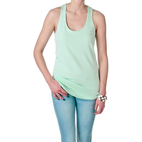 Next Level Apparel Women's Ideal Racerback Tank - Mint Tahiti, Large, 60% Cotton 40% Polyester Blend - View #2