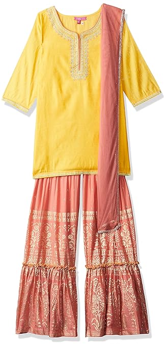 Girls' Straight Regular Fit Salwar Suit Set