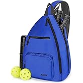 AEROBIX Pickleball Bag for Women & Men, Pickle Ball Backpack - Upgraded Zippers, Large Capacity, Padded Paddle Pocket, Adjustable Sling Bag (No Accessories)