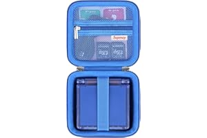 Supmay Hard Carrying Case for RG35XXSP Retro Handheld Game Console, Retro Game Travel Storage Holder with Mesh Bag for SD Card, USB Charging Cable, User Manual, Blue