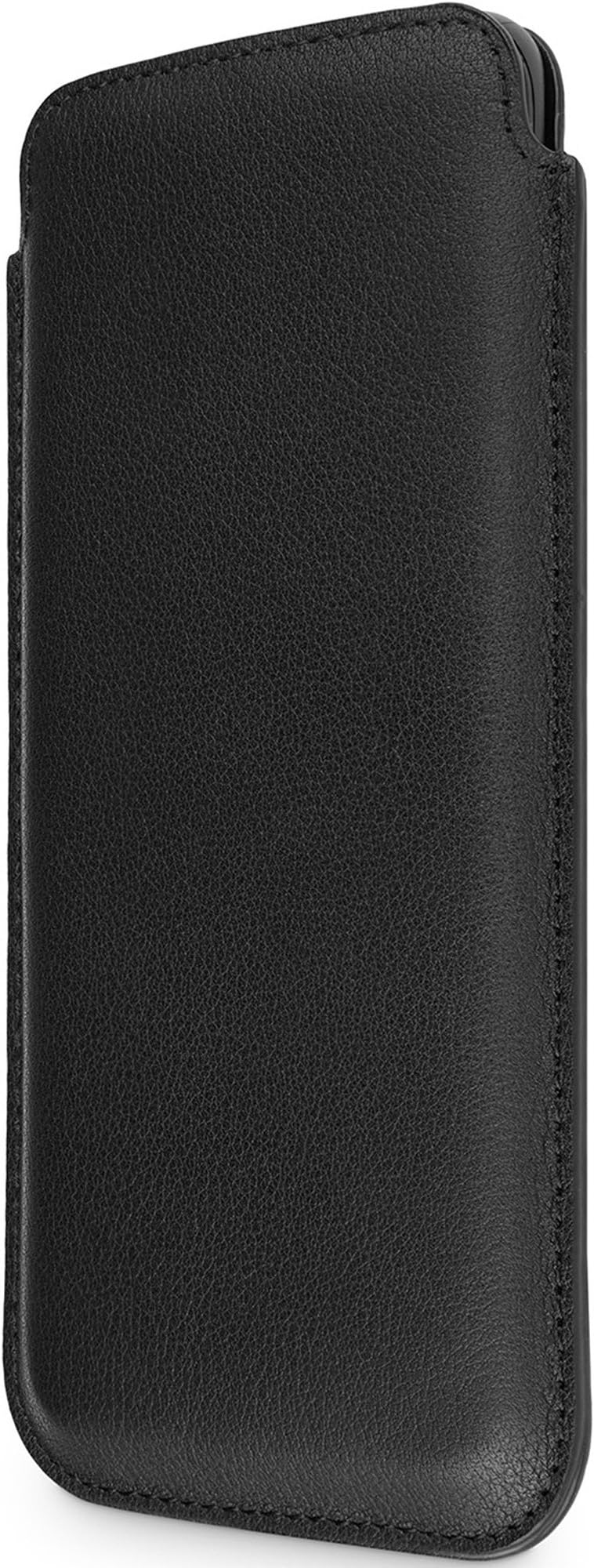 WIIUKA Genuine Leather Case - PURE - for Samsung Galaxy S10+ PLUS, Slim Design, Black - Premium Pouch Cover