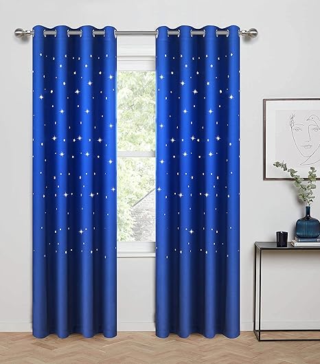 Buy Anjee Royal Blue Star Wars Curtains Kids Room 2 Panels 2