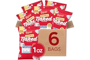 Popcornopolis Perfectly Salted Nearly Naked 6 ct, 1 oz Case, Salt Flavored Better-For-You Popcorn