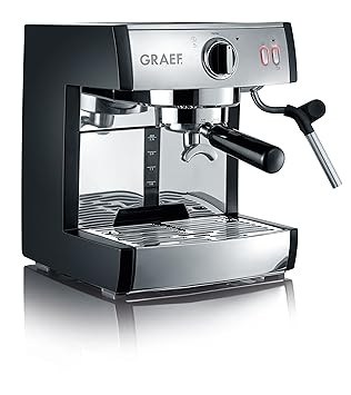 Graef ES702EU Siebträger-Espressomaschine pivalla, 1410 W, 16 Bar, schwarz-matt/edelstahl