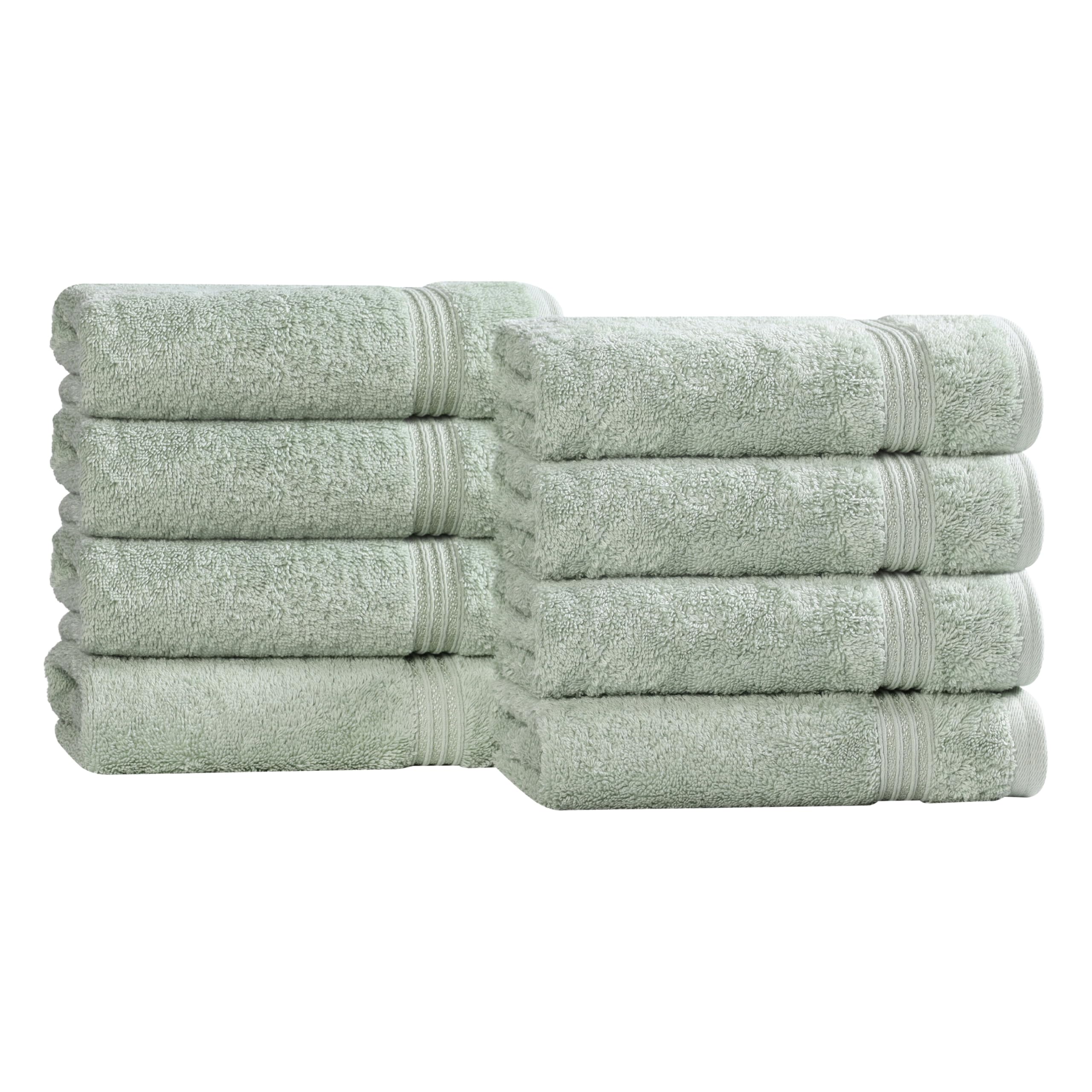 Superior Set, Cotton, Sage, 8PC Hand Towels