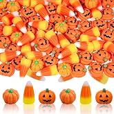Bbiamsleep 110Pcs Fake Candy Corn Mini Resin Pumpkin Halloween Vase Filler | Fake Candy Corn Pumpkins Ddecorations for Halloween Fall Thanksgiving Vase Filler DIY Crafts
