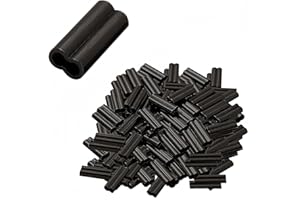 Eupheng Copper Barrel Crimp Sleeves, Single/Double Barrel Fishing Line Crimping Loop Sleeve, Copper Tube for Fishing Tackle Leader Rigging