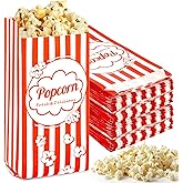 MAQIHAN 100 Popcorn Bags 1oz - Small Disposable Paper Bags for Popcorn, Popped Kernels Mini Containers, Movie Night Supplies 
