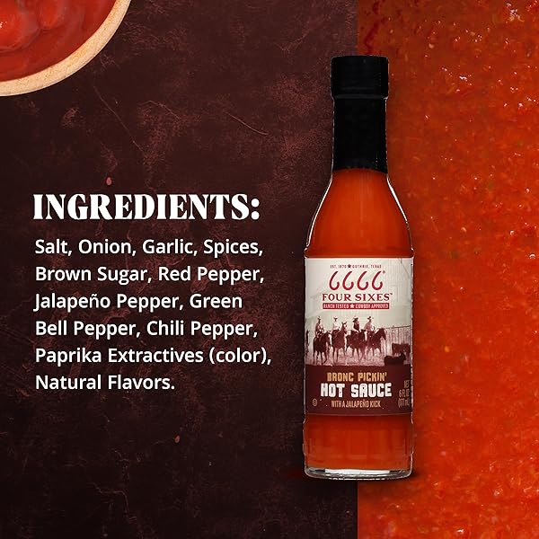 6666 FOUR SIXES BRONC PICKIN’ HOT SAUCE, 6 OUNCE