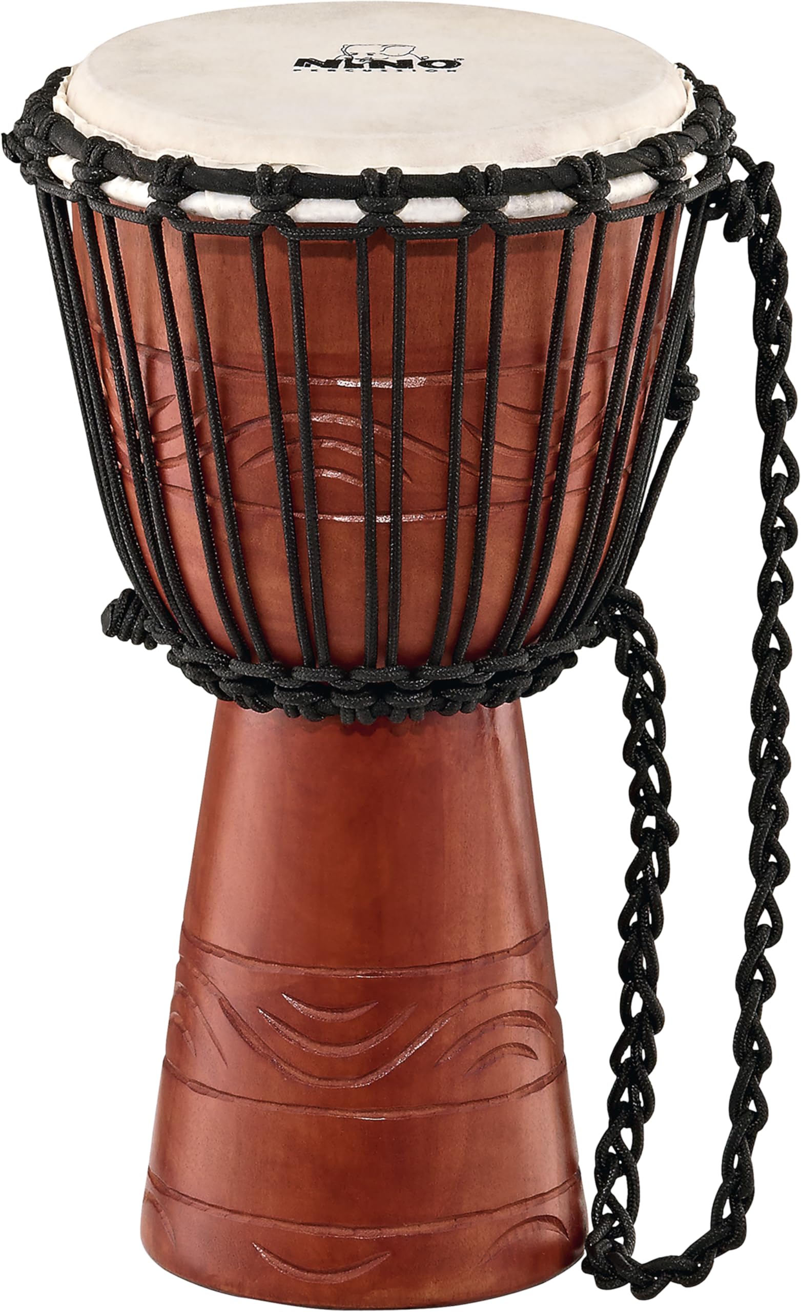 Nino Percussion Water Rhythm Djembe - Large Musical Instrument for Children from 4 years - 8-inch Diameter - Mahogany, Natural (NINO-ADJ2-S)