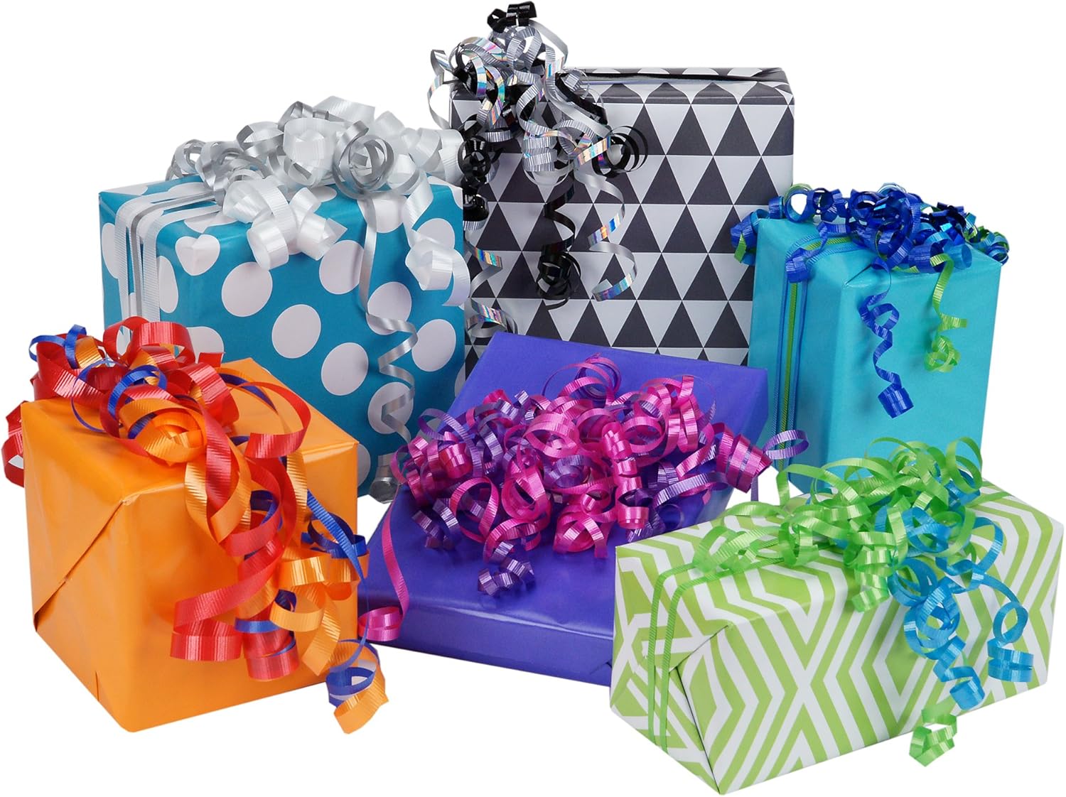 Hallmark Reversible Wrapping Paper, Brights - Green, Gray, Teal Prints & Orange, Blue, Purple Solids (Pack of 3, 120 sq. ft. ttl.) for Birthdays, Graduations, Father's Day, Baby Showers, Halloween: Kitchen & Dining