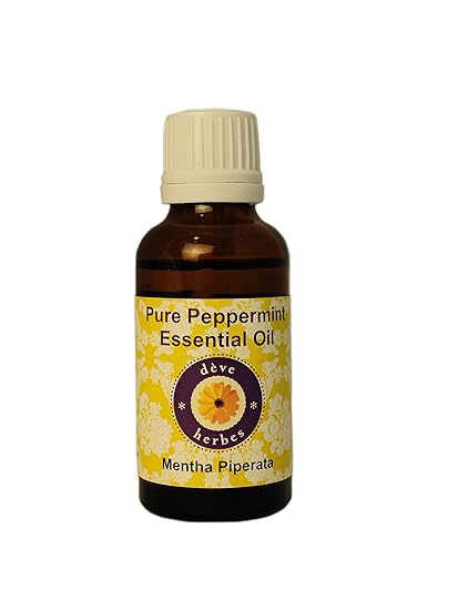 Deve Herbes Pure Peppermint Essential Oil (Mentha piperita) Therapeutic Grade Steam Distilled 30ml