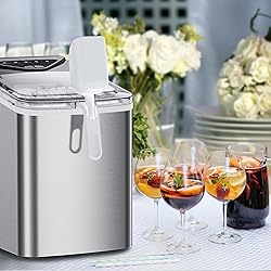 Silonn Countertop Ice Maker, 9 Ice Cubes in 6