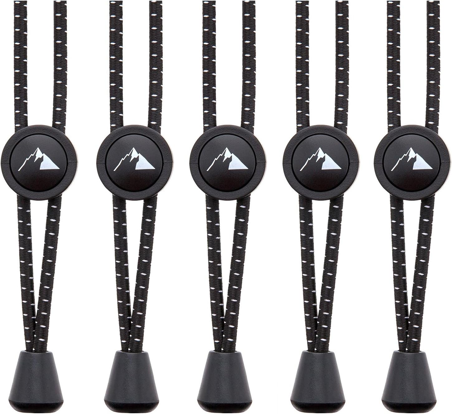 EVEREST FITNESS 5 Pair Sports Shoelaces, elastic laces with lock