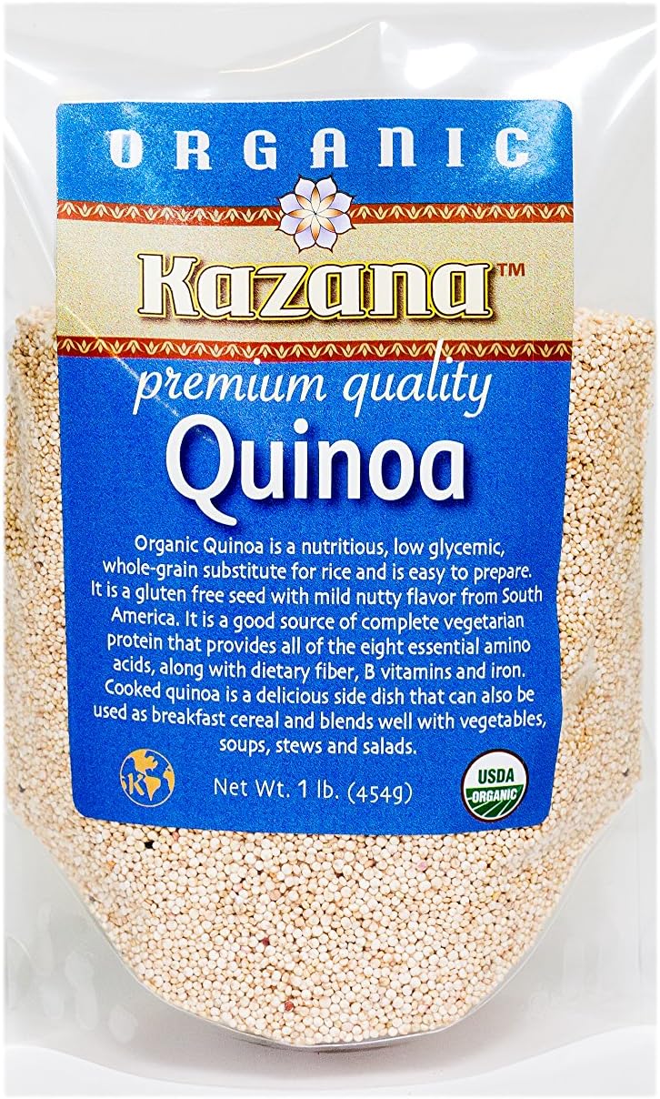 Kazana Quinoa 100% USDA Organic, premium grain - 1 lbs (453g) (Pack of 3)