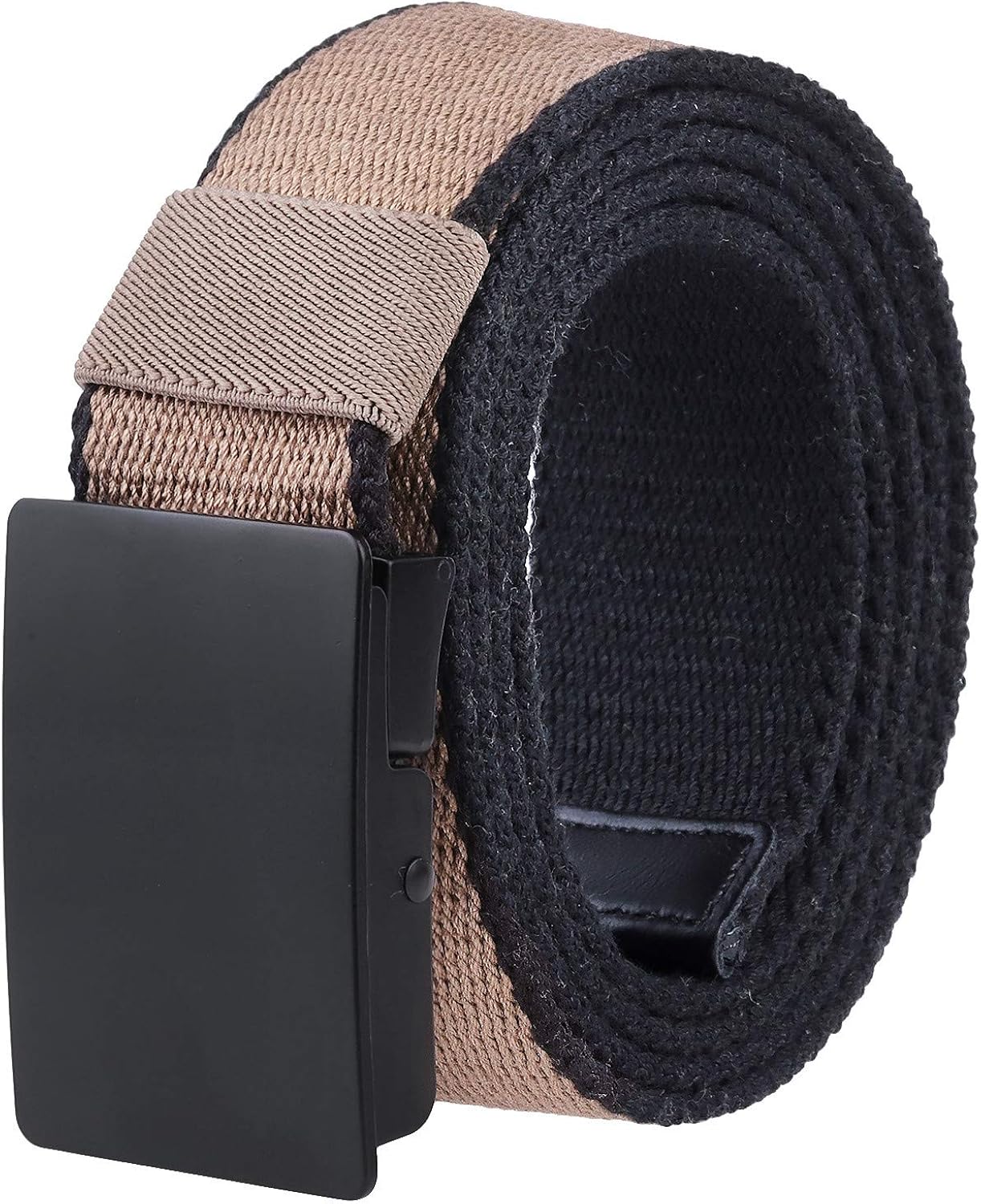 Sportmusie Adjustable Canvas  Belt for Men Golf Belts With Black FlipTop Military Buckle at