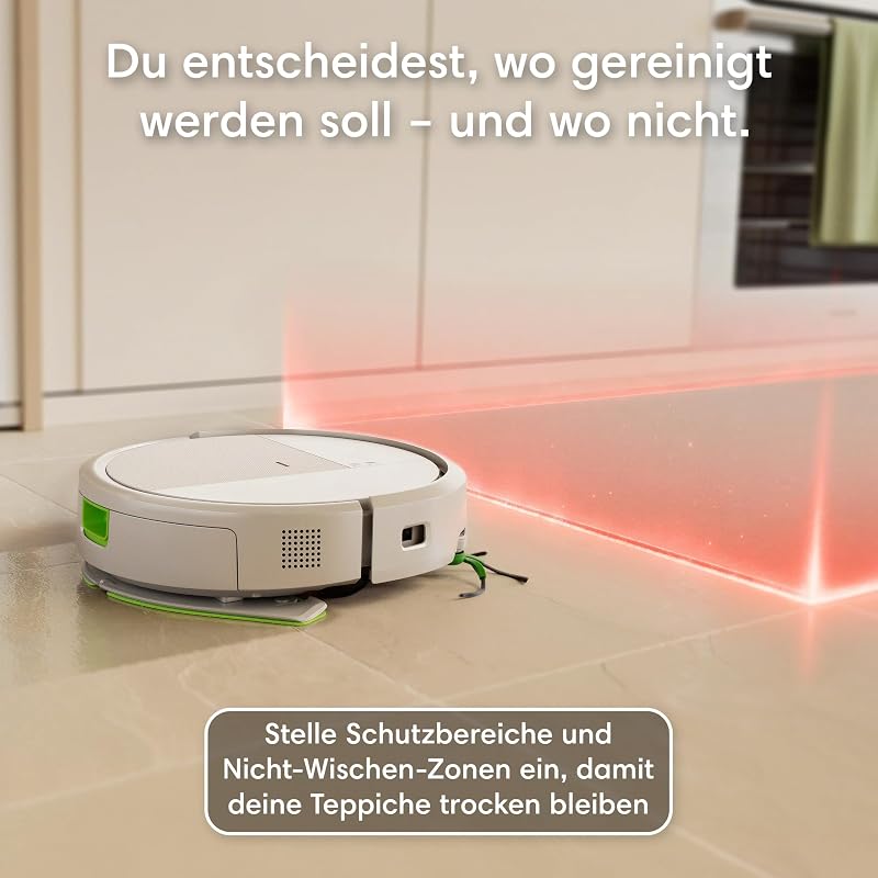 Roomba® 115 Combo Saug- und Wischroboter + AutoEmpty™ Dock, 15k Pa Saugleistung, Bürsten und Wischpad reichen, Navigation mit Clearview™ LiDAR, Weiß