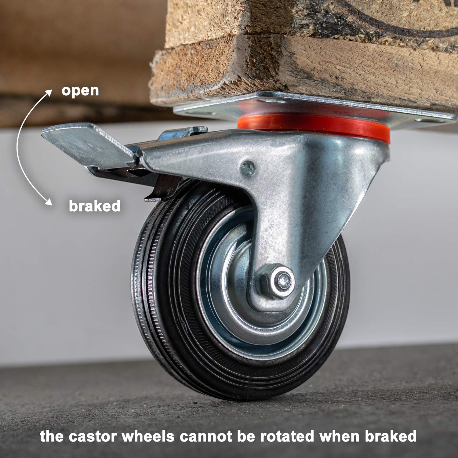Nirox Set of 4 Heavy Duty Castor Wheels 125 mm Swivel casters with