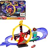 ​Mattel Disney and Pixar Cars Race to Celebrate Celebration Raceway | Toy Track Set with Light-Up Lightning McQueen, Loop &amp; Wind-Up Kicker