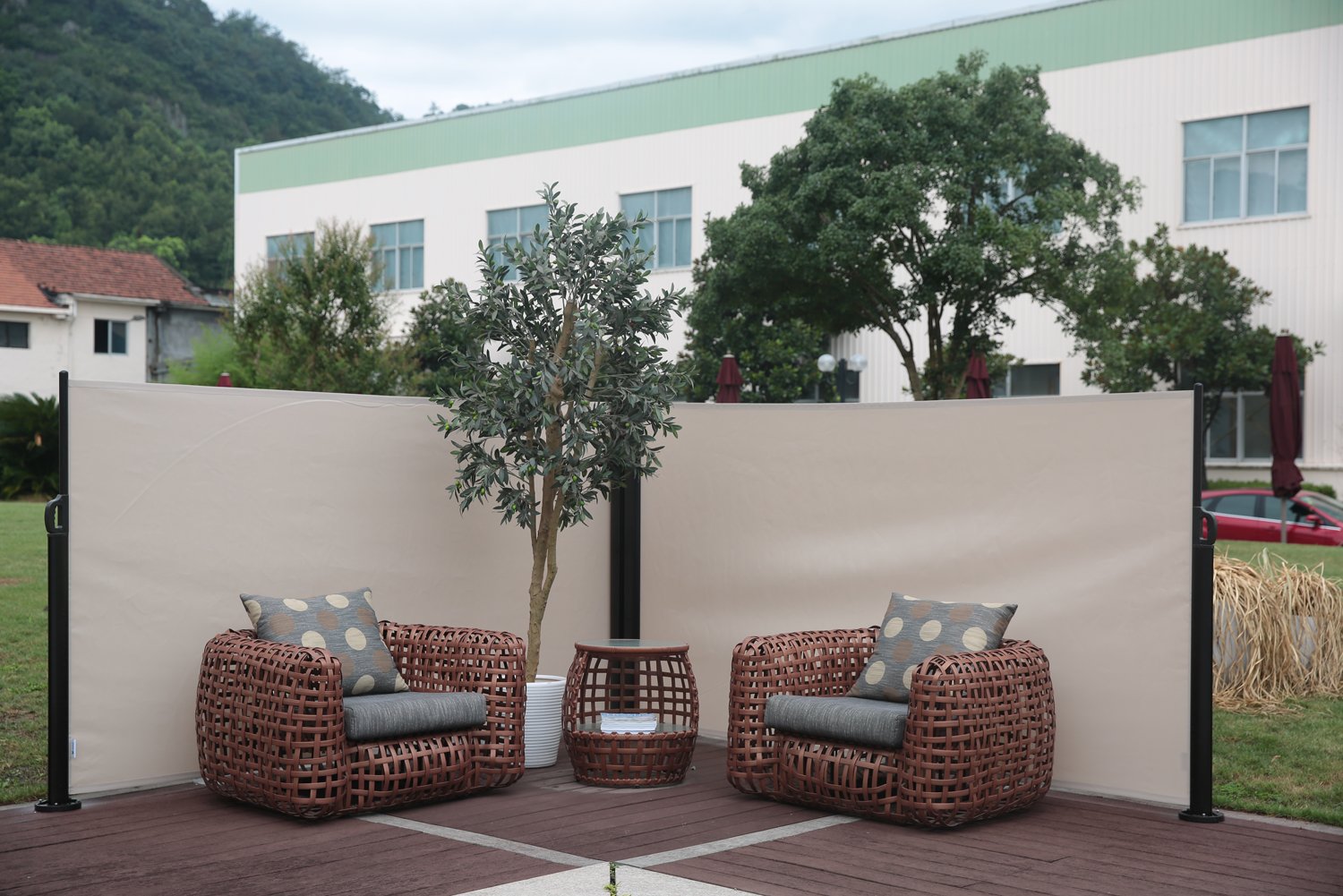 Amazoncom Abba Patio Retractable Double Folding Awning Screen