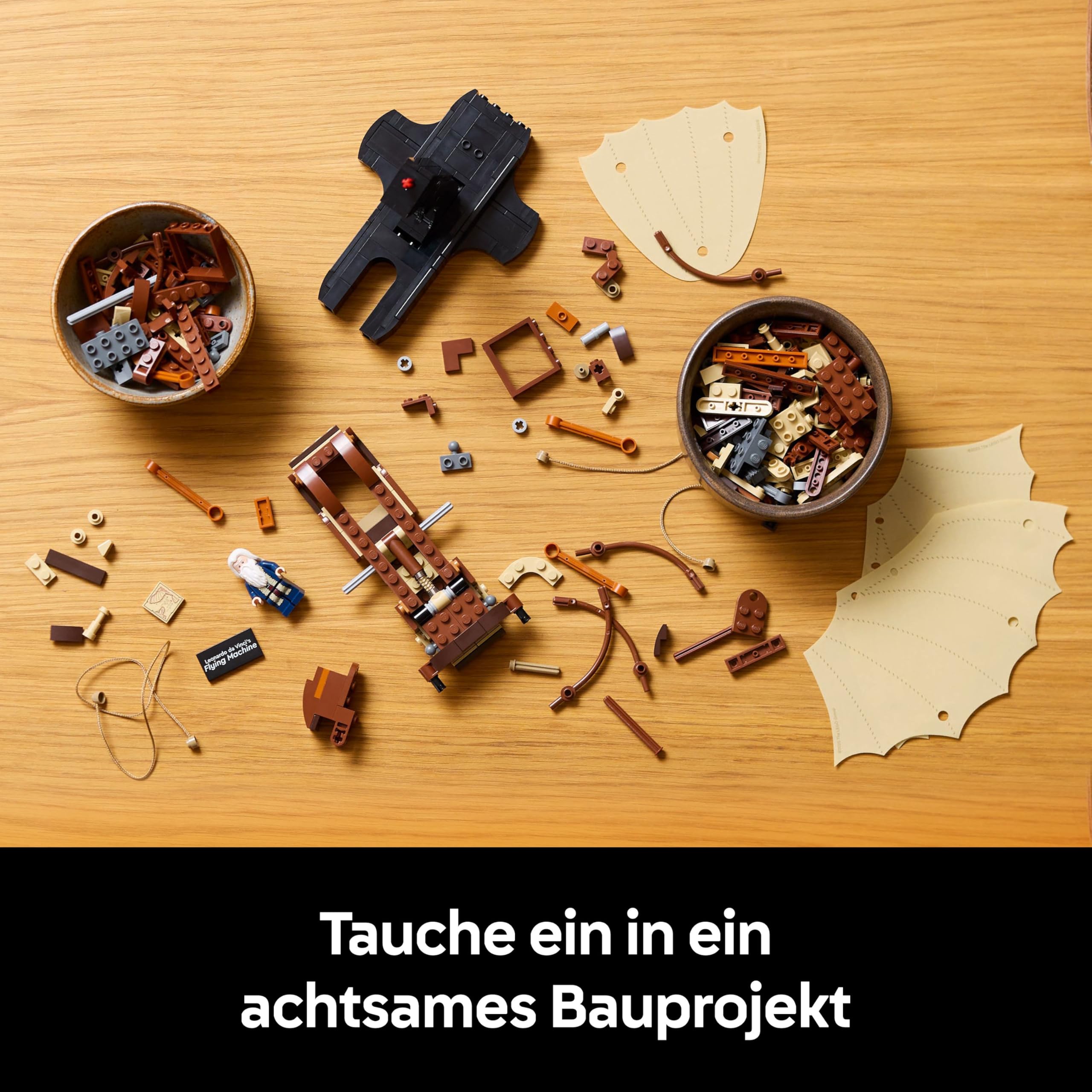 LEGO Icons Leonardo da Vincis Fluggerät mit schlagenden Flügeln - Inklusive Minifigur & Ständer - Bauset für Erwachsene - Deko-Set für Zuhause - Geschenkidee - 10363 3
