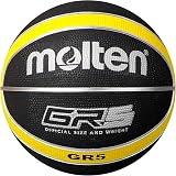 Molten BGR5-VY Premium Rubber Basketball Size 5 Black Yellow Indoor Outdoor view 1