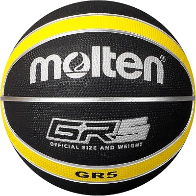 Molten BGR5-VY Premium Rubber Basketball Size 5 Black Yellow Indoor Outdoor