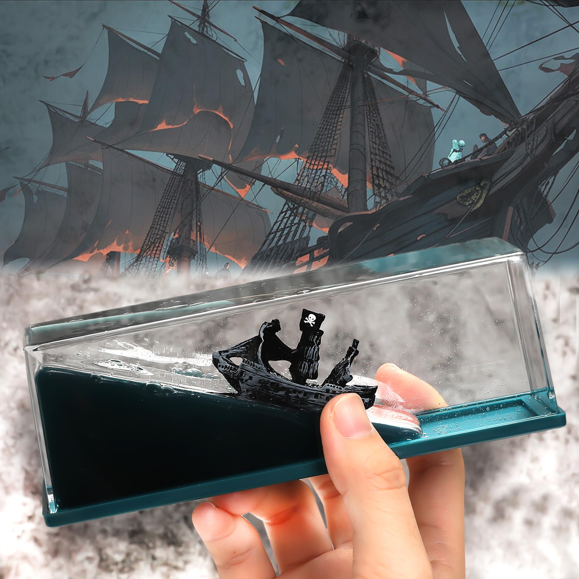 Unsinkable Black Boat Pearl in a Box, Ship in A