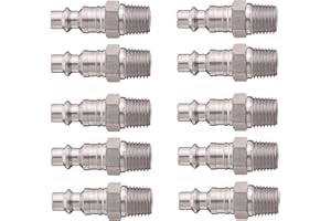 DIXON VALVE Dixon D2M2-S Stainless Steel 303 Air Chief Industrial Interchange Quick-Connect Hose Fitting, Plug, 1/4" Coupling x 1/4" NPT Male (10)