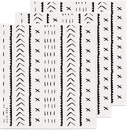 Amazon Com Reusable Swedish Dishcloth Sponges 100 Natural Cellulose Euro Kitchen Sponge Cloths Compostable Eco Friendly And Plastic Free Cleaning Absorbent No Odor 3 Pack Mudcloth By Okie Dok Health Personal Care