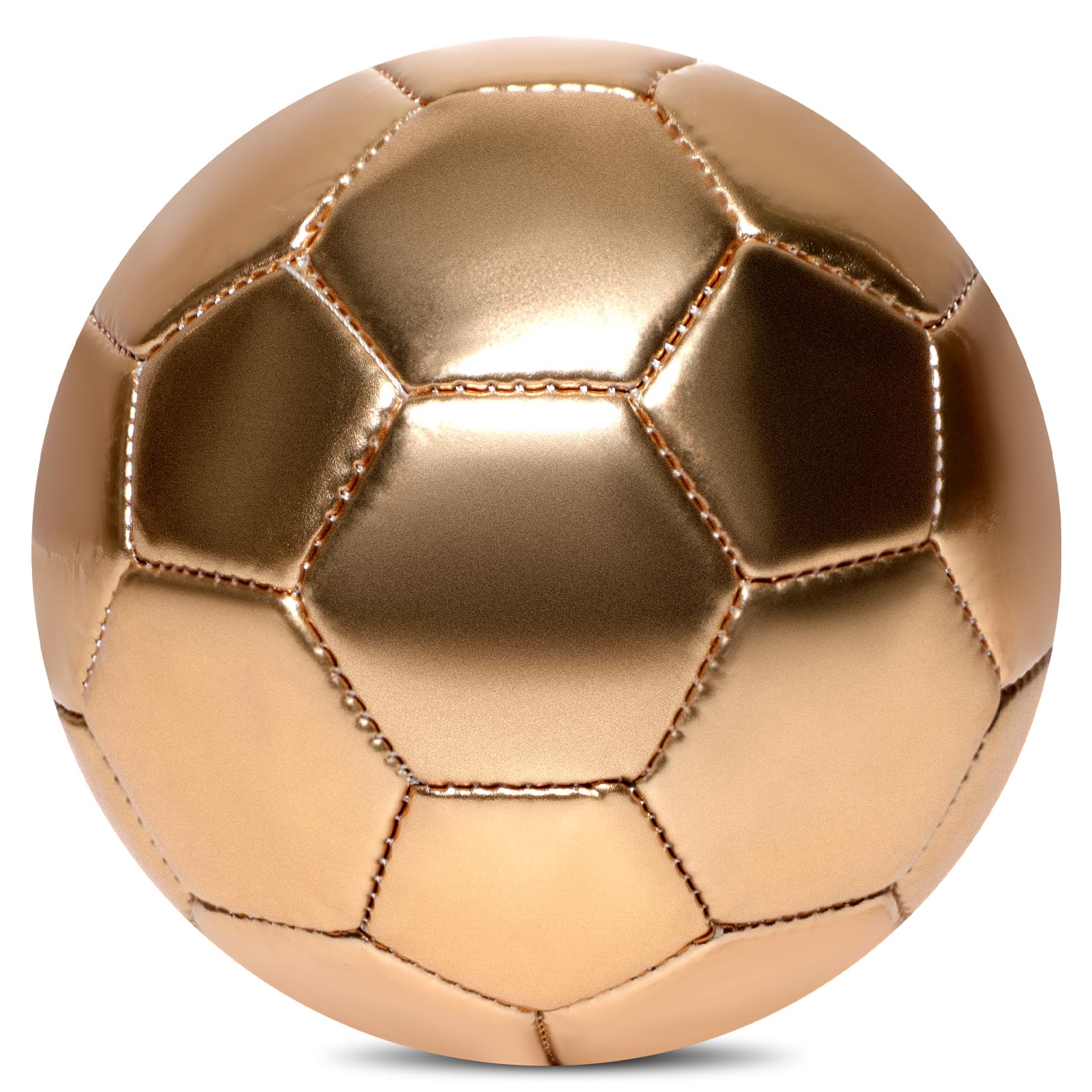 Photo 1 of DLUGOPIS Golden Mini Soccer Ball Size 2 Toddler Soccer Ball Kids Soccer Ball Age 3-8 for Trophy Boys Girls Outdoor Grass Yard Toys Sport Gift