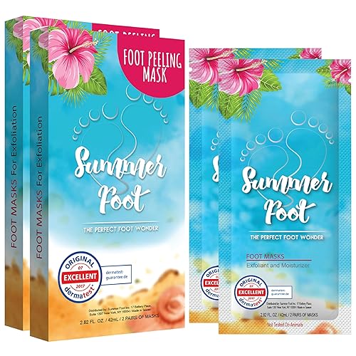 Summer Foot - Foot Peel Mask (2 Pair) - Dermatologically Tested in Germany - Exfoliating Foot Peel Mask for Soft Feet with Natural Extracts