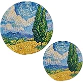 Cypress Wheat Field Trivets for Hot Pots and Dishes Set 2 Pcs Heat Resistant Hot Pads Pot Protectors for Stacking for Cooking