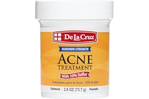 De La Cruz 10% Sulfur Ointment - Cystic Acne Treatment for Face and Body - Daily 10 Min Spot Treatment Mask - Safe and Effective Game Changing Hormonal Acne Treatment That Clears Up Pimples - 2.6 oz
