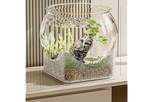 Clear Fish Bowl Desktop Aquarium for Betta Fish Turtle Round Bowl Clear Aquarium Tank Round Fishs Bowls Flower Vase Centerpie