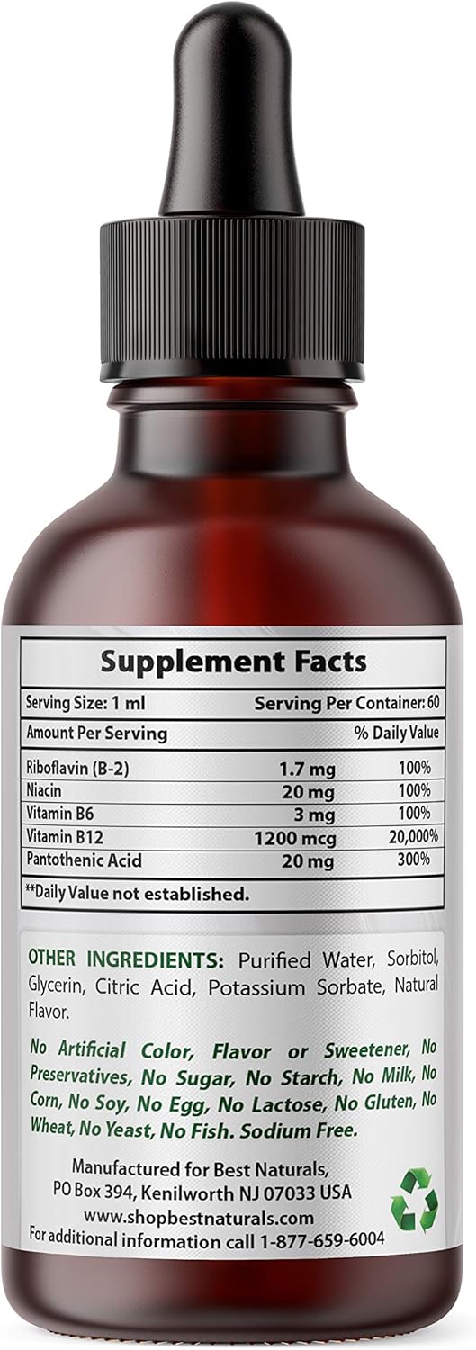 Best Naturals Vitamin B12 Liquid Complex 2 FL OZ (60 ML) Best