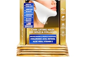 MAREE V Line Lifting Mask with 24K Gold – Deep Collagen Face Mask for Women – Jawline Shaper Mask with Retinol & Hyaluronic Acid – Neck Tightening & Firming – Double Chin Strap for Face Lift