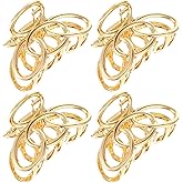 Wanmu Metal Claw Clips for Women, 4 Pcs 2 Inch Claw Hair Clips, Non-Slip Strong Clamps, Gold Hairpin for Thin to Thick Hair (Gold)