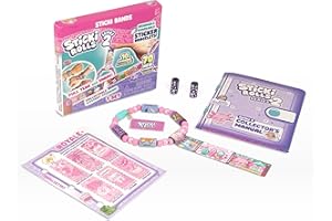 SKY CASTLE STICKI ROLLS Sticki Bands - The Original Wearable Shareable Sticker Bracelet | Includes 70 Mini Stickers | 2 Mystery Reveal Sticki Rolls | Over 1000 Sticker Designs to Collect! (Series 2 - Pink)