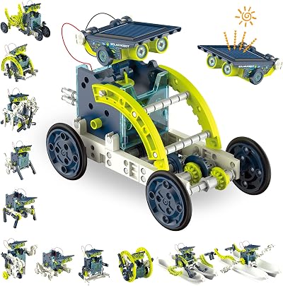 ACELIFE Solar Robot Kit 12-in-1 STEM Toy 190 Parts Age 8-12 Green