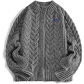 Aelfric Eden Chunky Cardigan Sweaters for Women Oversized Cable Knit Open Front Cardigans Long Sleeve Crewneck Trendy Outfits