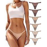 TIICHOO Period Thong Underwear for Women Lace Period Panties Thong Light Absorbency Leakproof Underwear Pack of 6